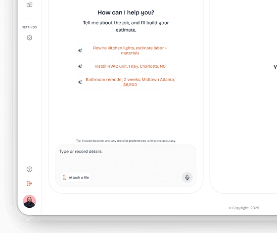 chat interface